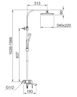 Душевая стойка Raglo R01.24.06 чёрный